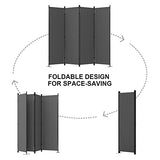 Room Divider, 4 Panel Folding Privacy Screen, 88” Portable Separating with 3 Metal Feet, Partition Room Dividers, Lightweight Freestanding Wall Divider Screen for Office Bedroom Hospital(Grey) Phonjoroo