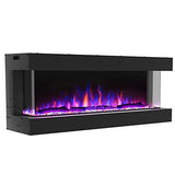 Valuxhome 3-Sided Electric Fireplace, 42 Inch Recessed and Wall Mounted Fireplaces, Built-in Fireplace Decorations for Living Room with Overheating Protection, Remote, Log & Crystals, Black Valuxhome