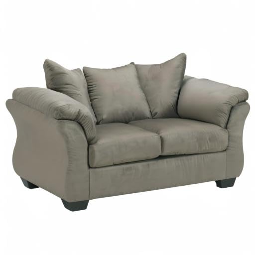 Signature Design by Ashley 1` Darcy Casual Plush Loveseat, Grayish Brown, 39"D x 67"W x 40"H, Gray Signature Design by Ashley