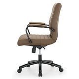 Realspace® Modern Comfort Winsley Bonded Leather Mid-Back Manager Office Chair, Brown/Black, BIFMA Compliant Realspace
