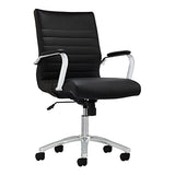 Realspace® Modern Comfort Series Winsley Bonded Leather Mid-Back Chair, Black Realspace