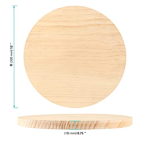FUNSUEI 3 Pack 12 Inch Round Wooden Plaque, 3/4 Inch Thick Unfinished Wooden Circle Plaque, Natural Wooden Base for Craft Projects, Sign, Painting, Woodcarving FUNSUEI