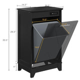 Halitaa Trash Cabinet Tilt Out Trash Cabinet, Free Standing 10-13 Gallon Recycling Trash Can Cabinet with Negative Ion and Deodorizing Function, for Kitchen Living Room Back Halitaa