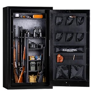 Kodiak Home Gun Safe for Rifles & Pistols | KBX5933 by Rhino Metals with New SafeX Security System | 46 Long Guns & 6 Pistol Pockets | 40 Minute Fire Protection | 395lbs - WoodArtSupply