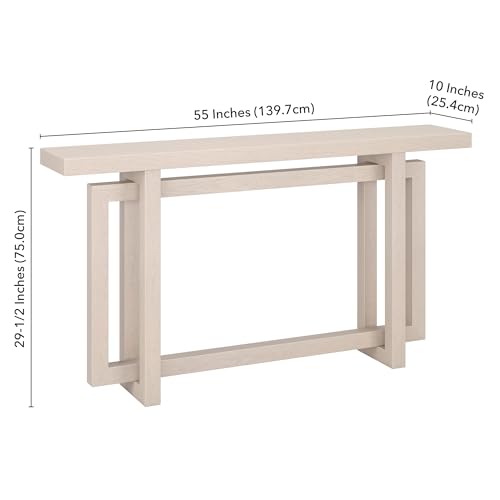 Henn&Hart Breslow Console Table, 55" Wide, White Henn&Hart