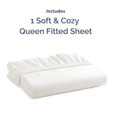 Queen Fitted Bed Sheet - Bottom Single Fitted Sheet Only - Ultra-Soft Hotel Luxury Bedding w/ 8-16 Inch Deep Pockets - Breathable & Wrinkle Free - Easy-Care, Fade & Shrink Resistant - Antique White CGK Unlimited
