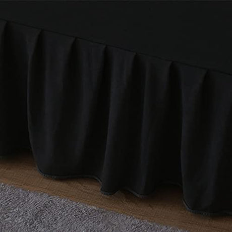 Futon Cover-Stretch Armless Futon Covers Full Size With Skirt Ruffled Futon Sofa Cover Washable Folding Sofa Bed Cover Soft Futon Couch Cover Slipcover With Elastic Bottom For Kids,Pets(Black) ANWUCHEN
