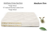 The Futon Shop Organic Wool Shiki Futon Mattress Twin with Latex - Japanese Style Shikibuton Mattress for Floor - Medium Firm, Cotton Cover The Futon Shop