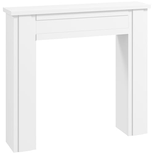 HOMCOM Modern Fireplace Mantel, Freestanding Fireplace Surround with Leg for Electric Fireplaces, 44.7" W x 40" H, White HOMCOM