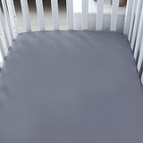 Biloban Crib Sheets Fitted for Boys, 2 Pack Crib Sheet Fits for Standard Crib Mattress, Neutral Toddler Bed Sheets Girl, Grey & Navy, 52”X 28” Biloban