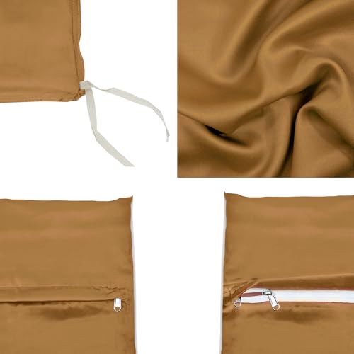 Stoa Paris King Duvet Cover Set 3PCs, 300TC Silk-Like All-Season Luxury Satin Bedding, Skin & Hair Safe, Home Decor, Hidden Zipper + 2 Pillow Shams 20x40”, No Comforter Included, Versailles - Gold Stoa Paris
