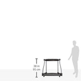 Rubbermaid Garage Tool Tower Rack, Easy to Assemble, Wheeled, Organizes up to 40 Long-Handled Tools/Rakes/ Brooms/Shovles in Home/House/Outdoor/Shed, Black Rubbermaid