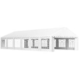 Outsunny 20' x 40' Heavy Duty Party Tent, Galvanized Outdoor Canopy Tent Large Event Shelter with Removable Sidewalls, 12 Windows and 2 Doors, Tents for Parties, Wedding, Events, BBQ Grill, White Outsunny