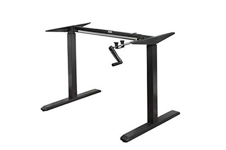 ErgoMax Black Height Adjustable Crank Desk Frame, Tabletop Not Included, 48.56 Inch Max Height Ergomax