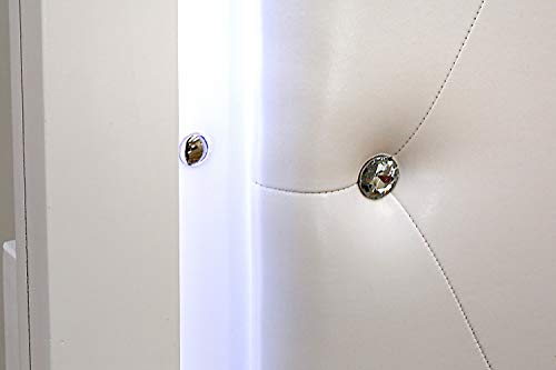 Pandora White Queen Bed Frame with Adjustable LED Headboard by East West Furniture East West Furniture