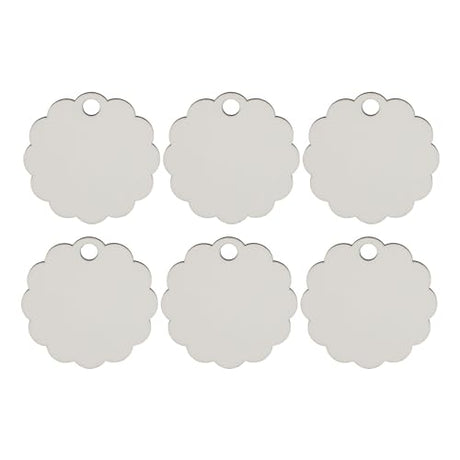 30 Pcs Sublimation Name Plate Blanks,Personalized DIY Name Plate Name Tags,Heat Transfer Blank Name Plates Unfinished Blank Nameplates DIY Name Tag Blank Cup Card Decoration Supplies(Wavy Round) SUNFECILI