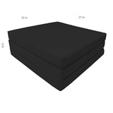 D&D Futon Furniture Trifold Foam Beds, Floor Tri-Fold Bed, Foldable Shikibuton Mattress Cushion Topper Mat for Space Saving Sleepover 3x27x75 in, Black D&D Futon Furniture
