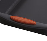 Rachael Ray Yum-o! Bakeware Oven Lovin' Nonstick Loaf Pan, 9-Inch by 5-Inch Steel Pan, Gray with Orange Handles Rachael Ray