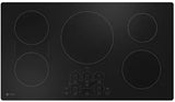 GE Built-In 5 Burner Black Induction Cooktop, PHP9036DTBB-- GE