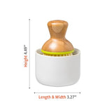 Full Circle Bubble Up- Eco-Friendly Bamboo Dish Brush & Ceramic Soap Dispenser - Natural Scrub Set for Dishes, Cast Iron - Kitchen Cleaning with Handle, White Full Circle