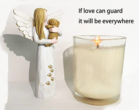 Waifugal Dog Memorial Gifts for Loss of Dog, Pet Memorial Gifts, Resin Angel Statues,Sculpting Angels，Pet Sympathy Gifts(White) Waifugal