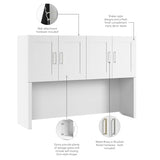 Bush Business Furniture Hampton Heights 60W Computer Hutch in White, Desk Attachment for Home Office or Professional Workspace Bush Business Furniture