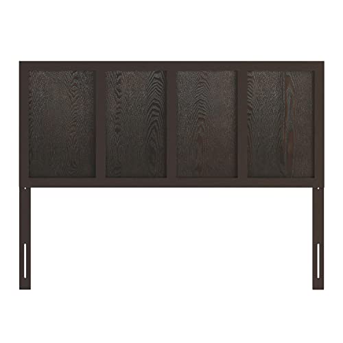 Queen Size Dark Brown Wooden Four Panel Headboard by BizChair - WoodArtSupply