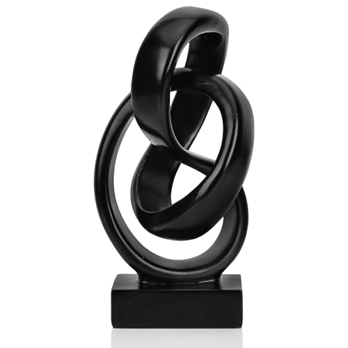 DOVDOV Abstract Black Knot Sculpture, Geometric Decor, Black Decorative Piece for Living Room Coffee Table or Bookshelf Top, Office Coffee Table or Entryway Console Decor. DOVDOV