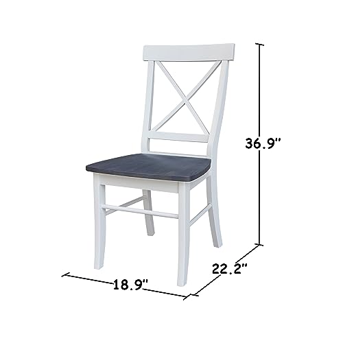 IC International Concepts Chairs Dining Table Set, White/Heather Gray - WoodArtSupply