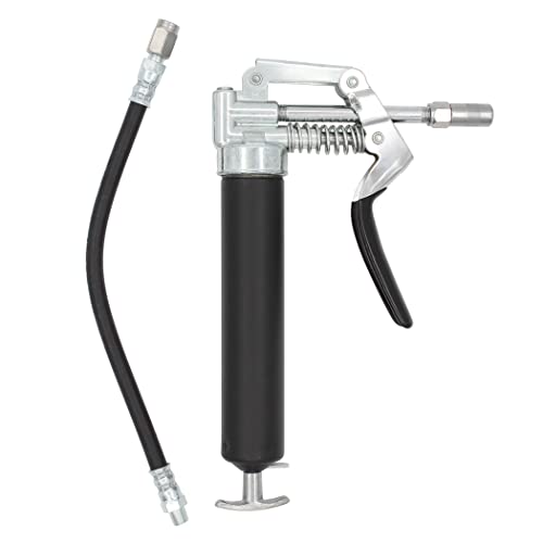 LubriMatic 30-800 Heavy Duty Mini Grease Gun w/ Pipe and Hose, Black/Silver - WoodArtSupply