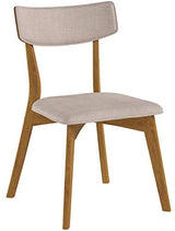 Christopher Knight Home Abrielle Mid-Century Modern Dining Chairs with Rubberwood Frame, 2-Pcs Set, Light Beige / Natural Oak Christopher Knight Home
