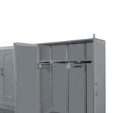 Merax Queen Size Murphy Bed Wall Bed with Closet and Wardrobe Storage for Bedroom,Gray Merax