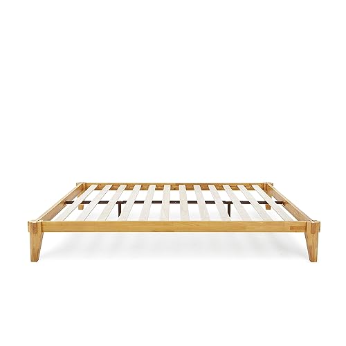 Bme Chalipa 14” Queen Solid Wood Platform Bed Frame – Modern Minimalist Design with Natural Finish and Easy Assembly Bme