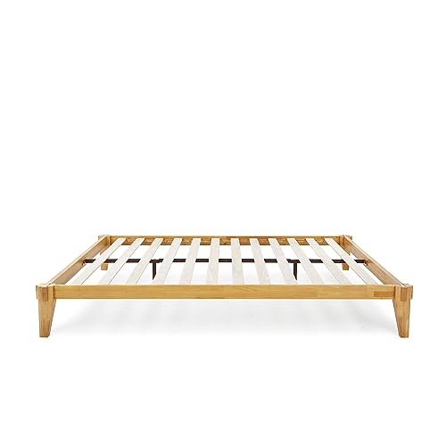 Bme Chalipa 14” Queen Solid Wood Platform Bed Frame – Modern Minimalist Design with Natural Finish and Easy Assembly - WoodArtSupply