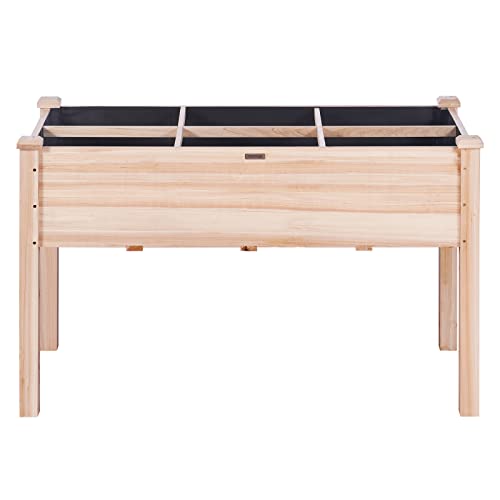 VEVOR Raised Garden Bed 48x24x30in with Sturdy Legs, High End Natural Fir Wood Planter Box Elevated Planting Stand for Backyard/Garden/Patio/Balcony w/Non -Woven Liner & 1 Set of Tool, 220lb Capacity