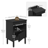 YATINEY Nightstand with Gun Drawer, Bedside Table with Hidden Compartment, End Table with Storage Cabinet, Night Stand for Bedroom, Office, Black ET22BB YATINEY