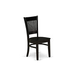 East West Furniture WEVA5-BLK-W Weston 5 Piece Room Set Includes a Rectangle Wooden Table with Butterfly Leaf and 4 Kitchen Dining Chairs, 42x60 Inch, Black East West Furniture