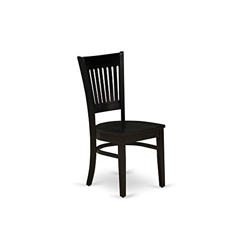 East West Furniture WEVA5-BLK-W Weston 5 Piece Room Set Includes a Rectangle Wooden Table with Butterfly Leaf and 4 Kitchen Dining Chairs, 42x60 Inch, Black - WoodArtSupply