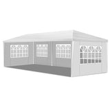 SWLJKU 10x30 FT Commercial Canopy | 5-Sided Event Tent with Spiral Pipes & PE Roof | Waterproof Gazebo for Weddings, Markets & Beach Parties, White SWLJKU
