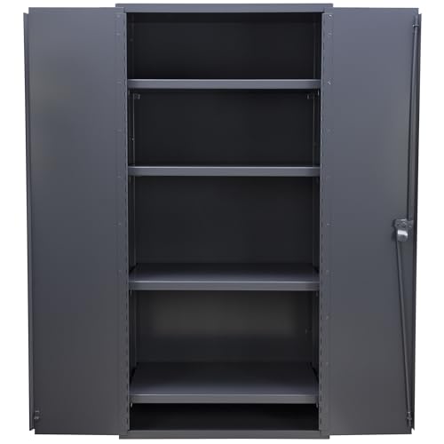 Jamco Extra Heavy Duty Steel Storage Cabinet with Solid Lockable Doors, 14-Gauge All-Welded Metal Cabinet, 4 Adjustable Shelves, 7,200 lbs Capacity, 24" D x 36" W x 74" H, Gray Jamco