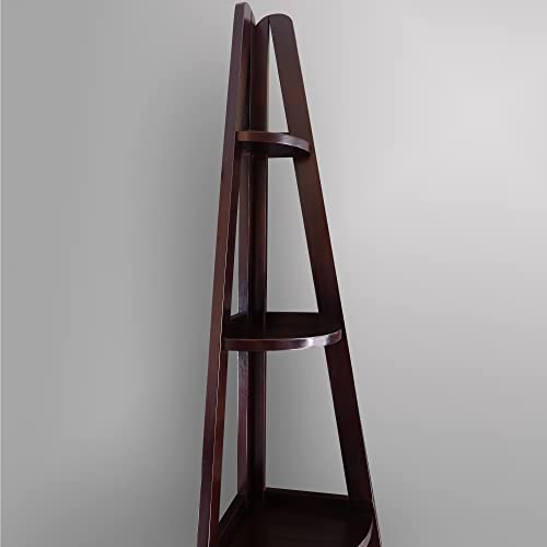 Casual Home Espresso 5-Shelf Corner Ladder Bookcase for Stylish Storage Casual Home