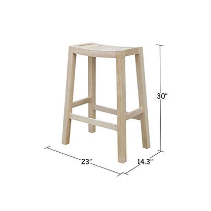 IC International Concepts International Concepts Ranch, 30-Inch, Ready to Finish Stool, Unfinished - WoodArtSupply