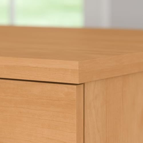 Bush Home Somerset 72W 3 Position Sit to Stand L Shaped Desk with Hutch in Maple Cross | Adjustable Height Table for Office Bush Home