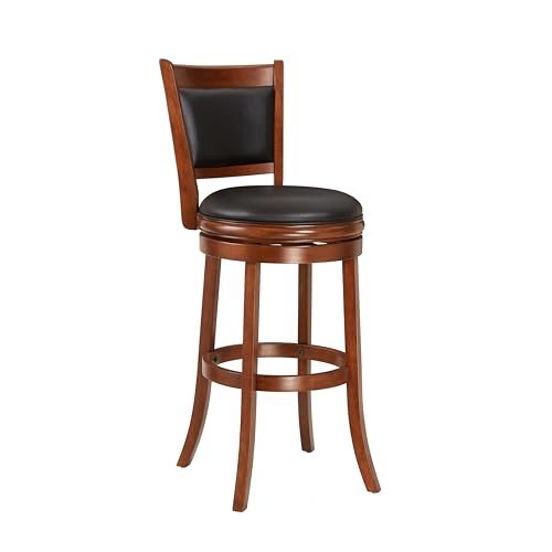 Ball & Cast Swivel Pub Height Barstool 29 Inch Seat Height Cherry Set of 1 - WoodArtSupply