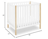 Delta Children Gio Mini Crib with 2.75" Mattress Included, Bianca White/Natural Delta Children