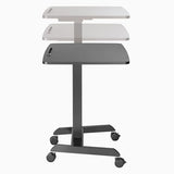 Desky Single Sit Stand Pedestal Desk, 23.6"x23.6", Electric Height Adjustable Small Desk with Single Motor, Memory Presets & Anti-Collision, Compact Ergonomic Workstation (Black Frame & Top) Desky