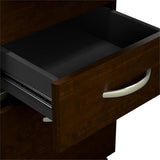 Bush Business Furniture Arrive 72W x 72D L Shaped Reception Desk with Counter and Mobile File Cabinet in Mocha Cherry Bush Furniture