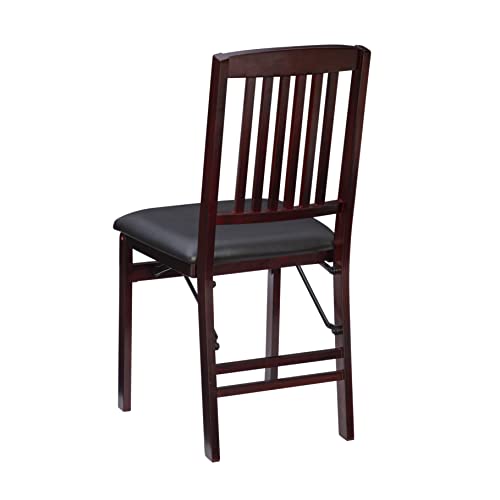 Linon Darwin Mission Back Folding Chair in a Set of Two, Espresso Linon
