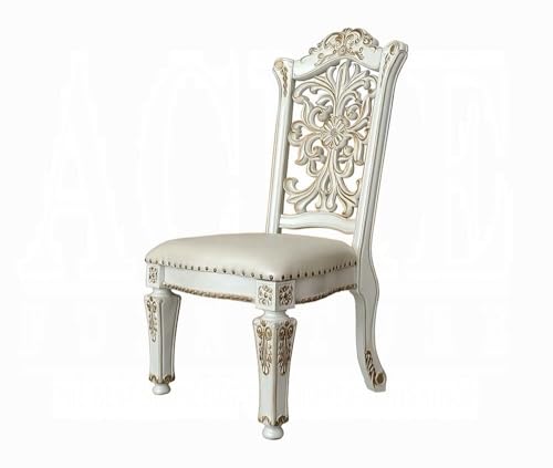 Generic 9-Piece Luxurious Formal Dining Table Set Kitchen Furniture Set Include 1 Extendable Dining Table, 6 Side Chairs and 2 Arm Chairs, Set for 8 Persons (Antique Pearl), Onesize, AH019 Generic