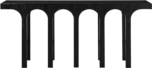 Meridian Furniture 99076Black-T Westfield Collection Art Deco Console Table with Rich Black Oak Finish, Oak Veneer, Mixture of Solid Wood and MDF, 70" W x 18" D x 31" H, Black Meridian Furniture